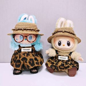 15-17cm 라부부 인형 옷 DIY 미니 인형 옷 액세서리 및 레오파드 프린트 드레스 스커트 생일 선물 어린이용