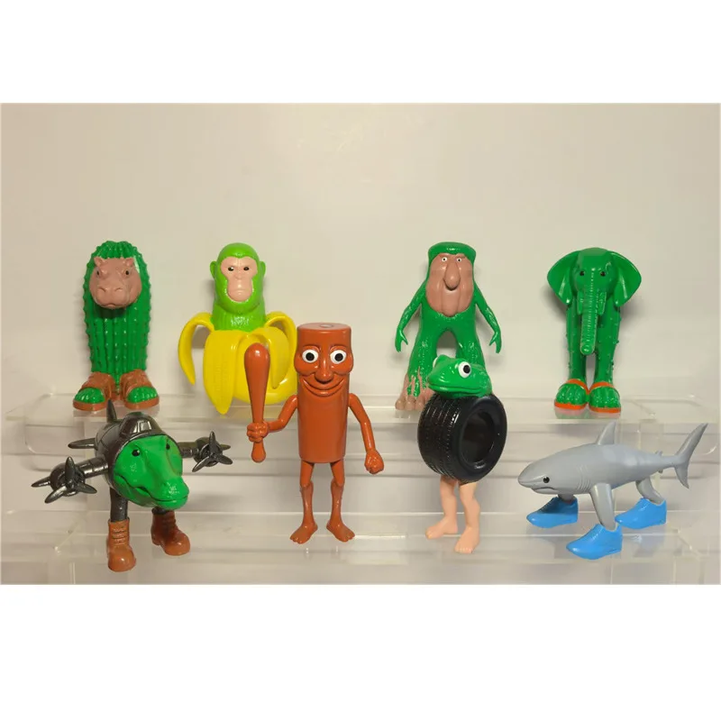 8pcs TungtungtungSahur 이탈리아어 Brainrot 나무 스틱 인형 장식품 데스크탑 장식 Tralalero Tralala 장식품 아이 선물