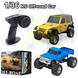 1/36 RC 크롤러 자동차 4륜구동 미니 무선 조종 오프로드 차량 조명 시스템 RC 자동차 리모컨 RTR 취미 모델 선물