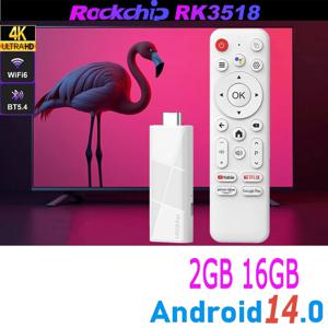 RK3518 TV 스틱 안드로이드14.0 락칩 쿼드 코어 4K HDR Wifi6 BT5.4 음성 비서 리모컨 게임 미디어 플레이어 스마트 TV 박스 H96 Max