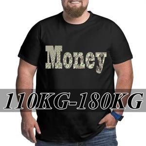 남성용 플러스 사이즈 여름 티셔츠 반팔 티셔츠 110-180KG 코튼 캐주얼 프린트 탑 스포츠 패션웨어 남성 의류 7XL