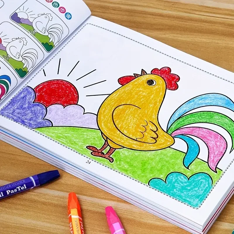 46페이지 어린이 그림 및 그림 색칠하기 책 - 창의적 학습을 위한 교육용 미술 용품, 소년 소녀를 위한 선물, 중국어 V
