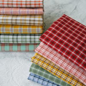 140x50cm 컬러 체크 무늬 원사 염색 면직물 셔츠 드레스 의류 소재 홈 데코레이션 천 180g/m