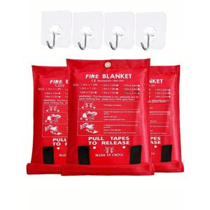 화재 담요 39.37 X 39.37 인치 비상용 난연 담요 유리섬유 화재 담요 주방 벽난로 그릴용