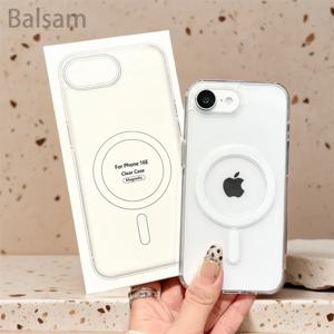 Magsafe 아크릴 클리어 케이스 iPhone 16E 16 14 15 13 12 Mini 11 Pro XS Max XR 7 8 Plus 자기 무선 충전 하드 커버