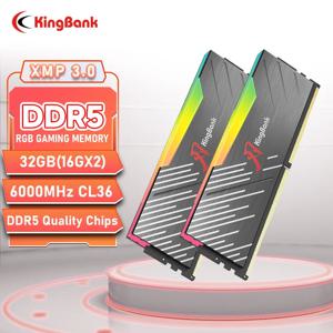 킹뱅크 RGB RAM DDR5 16GB 메모리 DDR5 16G / 32G 【16GBx2】 6000MHZ CL36 오버클럭킹 데스크탑 컴퓨터 게이밍 메모리 AM5 램