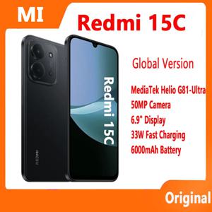 샤오미 레드미 15C 글로벌 버전 스마트폰 50MP 메인 카메라 120Hz 6.9인치 도트 드롭 디스플레이 33W 충전 미디어텍 헬리오 G81-울트라
