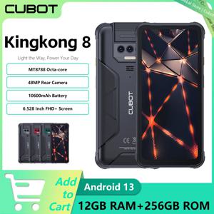 Cubot KingKong 8, 러기드 스마트폰 Android 13, 12GB RAM(6GB+6GB 확장), 256GB ROM(TF 카드 최대 1TB 확장 지원), 10600mAh 배터리, 6.528인치 화면, 48MP 카메라, NFC, 옥타 코어, 4G smartphone android, GPS, OTG, 장바구니에 담기