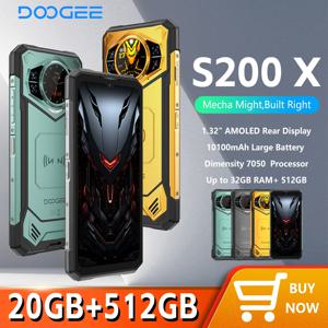 【브랜드+】DOOGEE S200 X 5G 러기드 폰 12+512GB 스마트폰 6.72인치 FHD+120Hz IPS 스크린 디멘시티 7050 10100mAh 배터리 33W