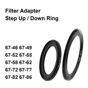 카메라 렌즈 필터 어댑터 링 스텝 업 또는 다운 링 금속 67mm 렌즈 용 - 46 49 52 55 58 62 72 77 82 86mm UV ND CPL 렌즈 후드