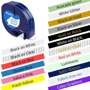 30 가지 색상 호환 Dymo LetraTag 라벨 테이프 91221 91201 라벨 프린터 용 DYMO LetraTag 카트리지 용 LT-100H LT-100H PLUS