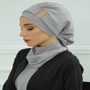 일반 이슬람 모자 내부 저지 Hijabs 여성 터키 인스턴트 터번 이슬람 모자 라마단 Headwraps 럭셔리 Khimar 숙녀 의류