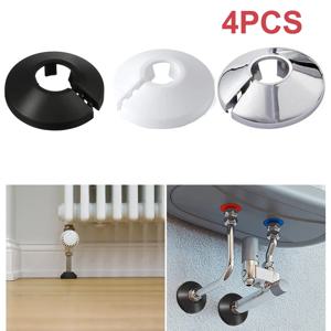 4pc 15mm 라디에이터 파이프 칼라 커버 바닥 장식 라디에이터 플라스틱 물 파이프 커버 벽 덕트 수도꼭지 액세서리