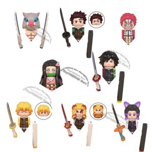 WM 블록 6116 6137 6138 악마 슬레이어 Tanjirou Nezuko Inosuke Zenitsu Giyuu Rengoku Uzui Tengen 애니메이션 벽돌 빌딩 블록