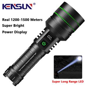 높은 전원 LED 손전등 USB 충전식 슈퍼 장거리 전술 토치 강력한 라이트 램프 야외 휴대용 랜턴 방수