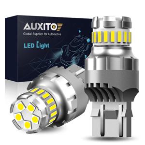 AUXITO 2Pcs T20 LED 7443 W21/5W 7440 W21W LED 전구 6500K 흰색 자동차 주차 위치 빛 DRL 주간 러닝 램프 12V