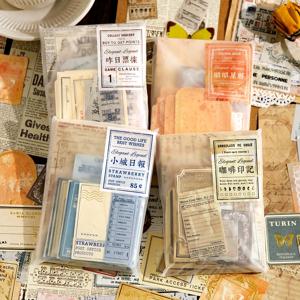 Journamm 100 개/갑 빈티지 메모 용지 키트 DIY Scrapbooking 학교 용품 정크 저널 콜라주 사진 앨범 Aesth Notes Paper