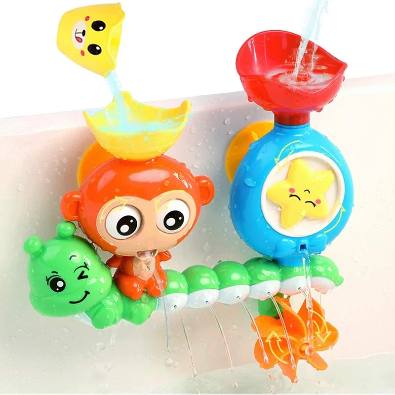 아기 목욕 장난감 벽 Sunction 컵 트랙 물 게임 어린이 욕실 원숭이 Caterpilla 목욕 샤워 장난감 어린이 생일 선물
