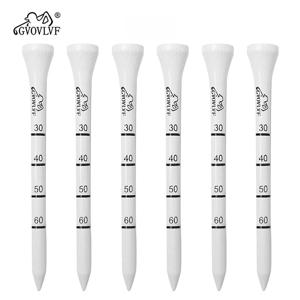 50 조각 대나무 골프 학위 스케일 티 83mm 마찰 감소 사이드 스핀 골프 티 흰색과 검정색 조절 가능한 깊이