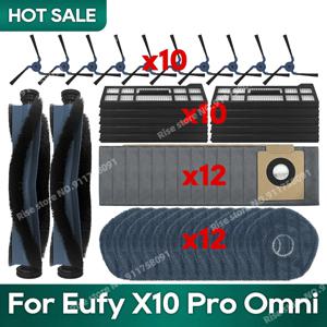 Eufy X10 Pro 옴니 로봇 진공 먼지 봉투 Hepa 필터 롤러 사이드 브러시 걸레 천에 적합한 액세서리