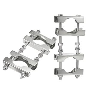 더블 안테나 마스트 클램프 키트 V 조 블록-마스트 클램프 장착 브래킷 홀더 TV CB Ham 플래그 포스트