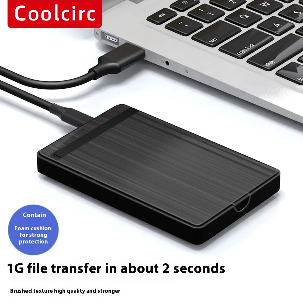 HDD 케이스 SATA to USB3.0 HDD 인클로저 2.5인치 하드 드라이브 케이스 지원 PC 노트북용 6Gbps 모바일 외장형 HDD 보관 케이스