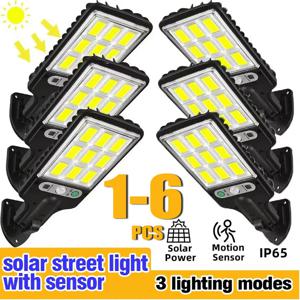 모션 센서 태양광 야외 조명, 방수 117COB LED 보안 벽 조명, 3 가지 모드 파티오 차고 마당 가로등, 1-6 개