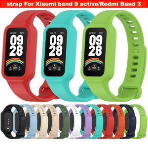 Xiaomi 스마트 밴드 9 용 실리콘 스트랩 Redmi Band 3 스트랩 Xiaomi 시계 커버 용 액티브 스트랩 스마트 시계 액세서리 팔찌