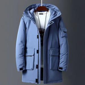 남성용 화이트 덕 따뜻한 후드 롱 다운 재킷, 캐쥬얼 탑 파카, 남성용 블랙 플러피 코트, 베이지 옐로우, 가을, 겨울, 2022 신상