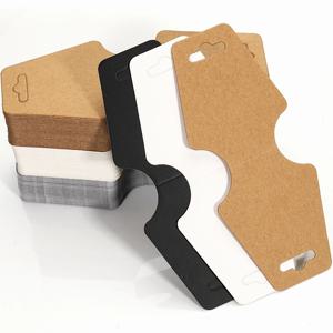50/100PCS 빈 크래프트 종이 카드 목걸이 펜던트 팔찌 디스플레이 카드 접이식 패키지 태그 블랙 화이트 카키색 보석 Lable