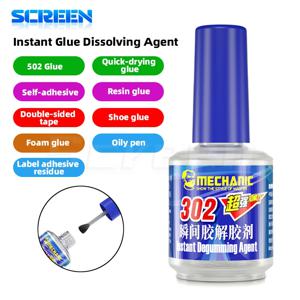 MECHANIC 20ml MCN-302 PCB IC, UV 접착제, 502, 전화 수리 얼룩 청소용 강력한 인스턴트 접착제 리무버 액체가 빠르게 용해됩니다.