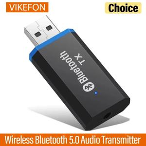 블루투스 송신기 5 및 EDR 오디오 어댑터 TV PC 헤드폰용 3.5MM 잭 AUX USB 스테레오 음악 무선 어댑터 플러그 앤 플레이