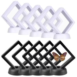 5Pcs 부동 디스플레이 케이스 프레임 링 목걸이 귀걸이 포장 상자 보석 동전 디스플레이 스탠드 홀더