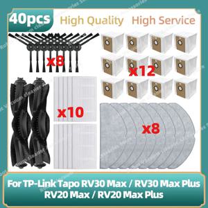 (TP-Link Tapo RV30 Max Plus / RV20 Max Plus / RV30 Max / RV20 Max) 메인 사이드 브러시 Hepa 필터 걸레 가방 부품과 호환 가능