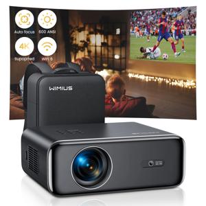 WiMiUS P62 자동 초점/4K 지원 WiFi 6 및 Bluetooth 5.2 600ANSI 실외 홈 프로젝터 6D 키스톤을 갖춘 기본 1080P 프로젝터