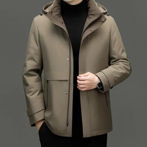 고품질 남성 후드 오리 다운 재킷 겨울 비즈니스 캐주얼 방풍 따뜻한 퍼퍼 코트 아웃웨어 Thicken Top Parka Clothing