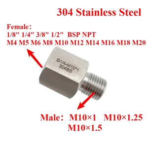 M10 남성-여성 M4 5 6 8 12 16 20 BSP NPT 1/8 
