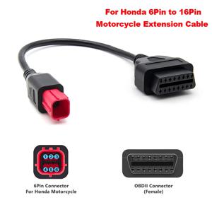 혼다 6Pin 4Pin 오토바이 obd2 케이블 6Pin obdii 16pin 어댑터 플러그 케이블 진단 케이블 obd 2 연장 케이블