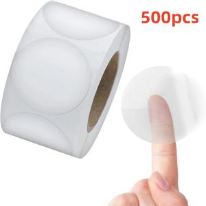 500pcs 투명 라운드 PVC 스티커 2 
