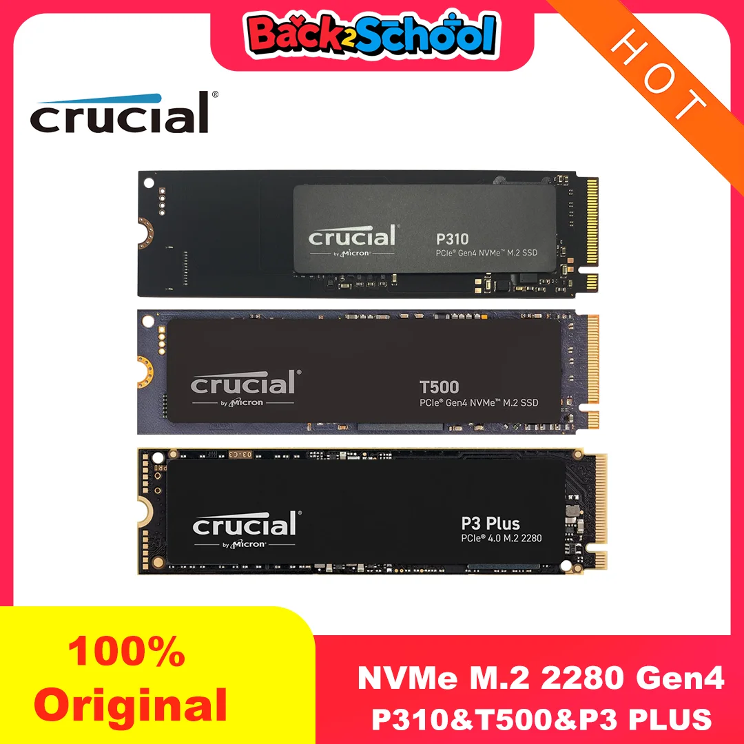Crucial T500 500GB 1TB Gen4 NVMe M.2 내장 게이밍 SSD, 최대 7300MB/s, 노트북 및 데스크탑, 신규 및 원본