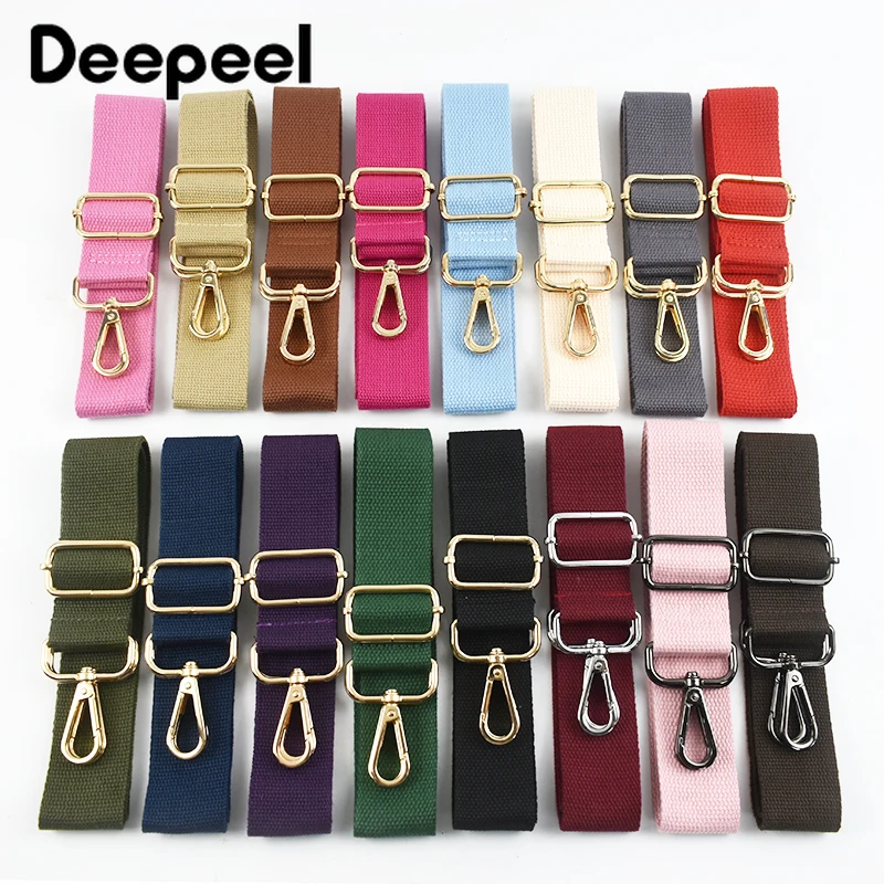 1Pc Deepeel 38mm 와이드 캔버스 가방 스트랩 80-140cm 조정 가능한 여성용 핸드백 어깨 스트랩 교체 크로스 바디 가방 액세서리