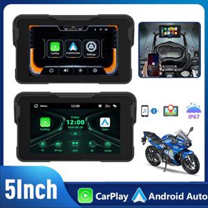 5인치 무선 CarPlay 안드로이드 오토 휴대용 디지털 오토바이 대시보드 듀얼 블루투스 GPS 네비게이션 디스플레이 화면 모니터