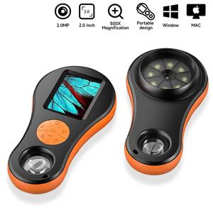 2.0'' IPS 디지털 확대경 HD 1080P 500X 휴대용 현미경 전자 수리용 핸드헬드 확대경 보석 검사용