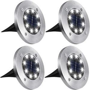 4 Pcs 8LED 태양 광 디스크 빛 야외 정원 태양 지하 조명 데크 라이트 스포트 라이트 매장 태양 Led 램프