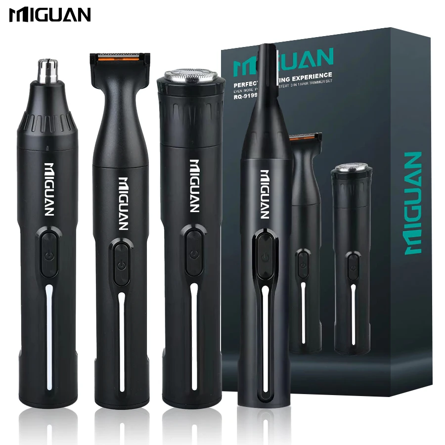 4-in-1 전문 그루밍 키트, USB 충전식 코 및 귀 헤어 트리머, 수염 및 눈썹 면도기, 남성용 개인 관리 도구
