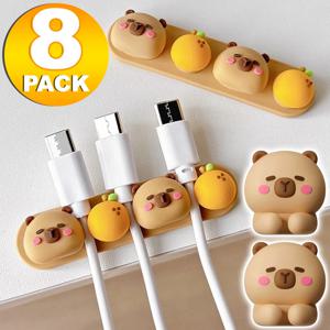 귀여운 카와이 케이블 클립 데스크탑 와이어 관리 케이블 배열 보호기 이어폰 USB 마우스 코드 주최자 고정 장치