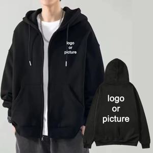 맞춤 프린트 남녀 공용 지퍼 후드티 루즈핏 캐주얼 의류 패션 긴팔 후드 풀오버 개성 스웨트셔츠