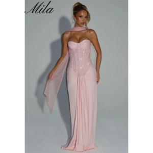 Mila Strapless 민소매 웨딩 파티 드레스 맞춤형 백 지퍼 인어 이브닝 드레스 Beaded Elegant vestidos de fiesta