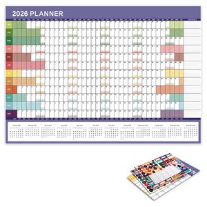 2026년 새해 데일리 캘린더 벽걸이 스케줄 플래너 시트 용지 365일 계획 연간 벽걸이 플래닝 주간 아젠다 패드 1월-12월