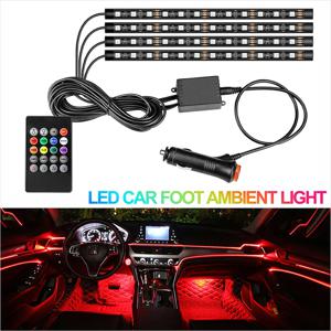 72/48/36 LED RGB 자동차 발밑 무드등, USB 시거잭 자동차 실내 조명 스트립 장식 바, 리모컨/음성 제어